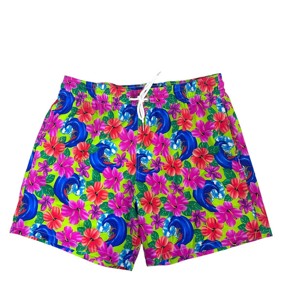 Frankies Bikinis Winston Unisex Board Short Floral Large Neon Surfer Swimwear - Picture 2 of 16
